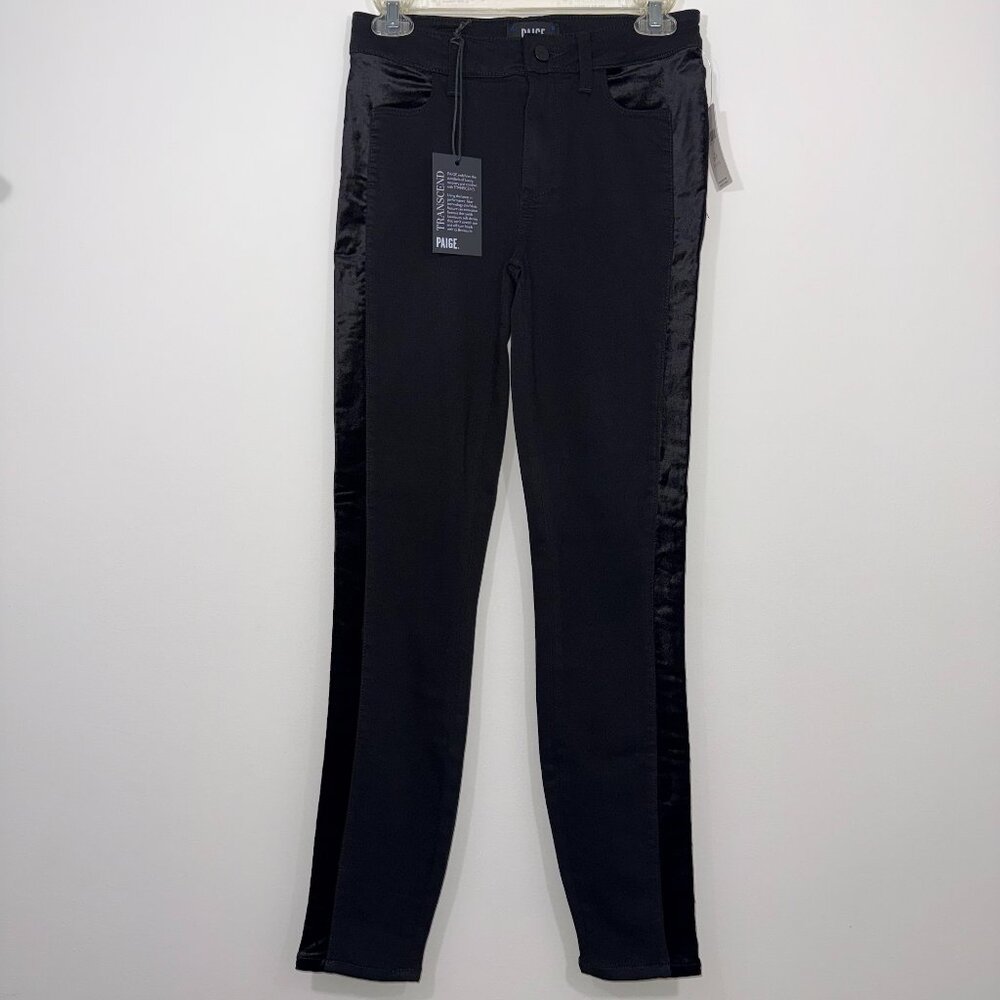 NWT Paige Hoxton Ultra Skinny Jeans Pants Size 26 Petite Black Velvet Onyx